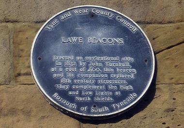 Blue Plaque at Lawe Beacon, Lawe Top (distant)