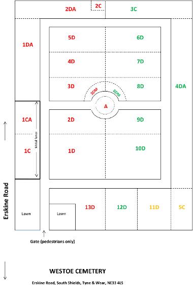 Westoe Cemetery map