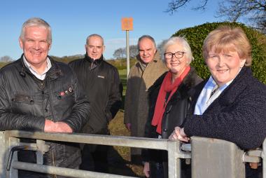 Local resident Phil Toulson is pictured with Cllr Ernest Gibson, Fields in Trust Trustee Duncan Peake, Cllr Joan Atkinson and Cllr Tracey Dixon.