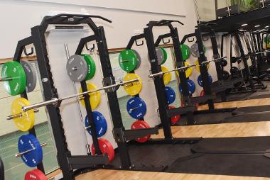 Councillor Audrey Huntley is given a demonstration of the new gym equipment at Monkton Stadium. Pictured with Daniel Archer. The Monkton Stadium team put the equipment to the test ahead of the reopening.