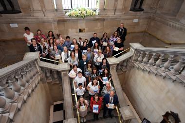 Cllrs Berkley and Carter (top left) and Mayor, Cllr John McCabe (top right) with award winners