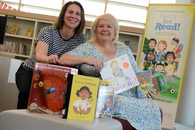 Jolene Dunbar, Community Librarian for Children and Families and Councillor Audrey Huntley are encouraging South Tyneside children to take part in the national Summer Reading Challenge.