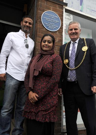 (LtR) Habib Rahman, a Newcastle councillor, the Mayor of South Tyneside and Mahida Begum, Co-CEO of CREST.