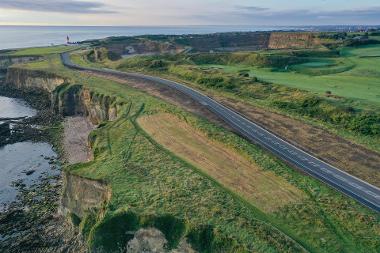 Drone shot showing new and old route