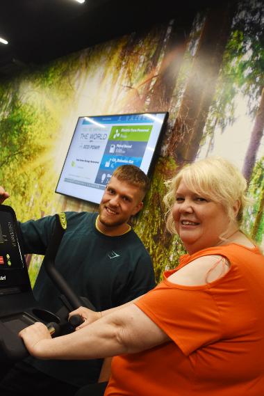 Cllr Audrey Huntley at the new 'green' gym at Monkton Stadium