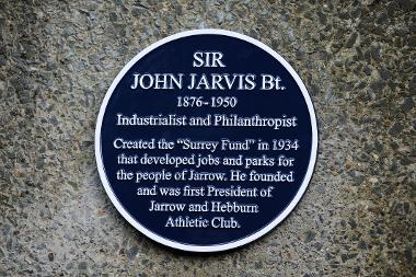 The blue plaque to Sir John Jarvis