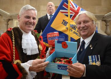 The Mayor is also pictured with Royal British Legion Branch Chairman Anthony Paterson and Secretary Bill Stephenson.