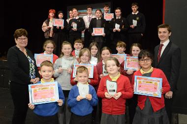 Award winners are pictured with Cllrs Jane Carter and Adam Ellison