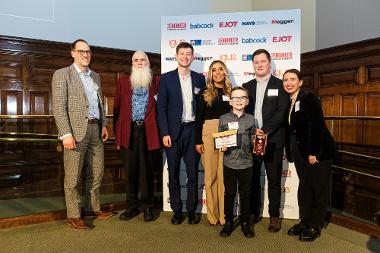 The Project team is pictured with Isaac Usher in the front who was shortlisted in the Young Innovator category