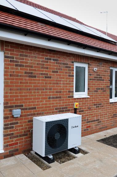 An air source heat pump at one of the homes