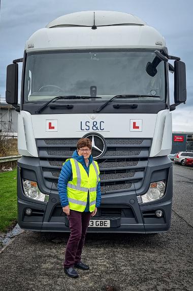 Cllr Carter is pictured at Logistics Skills and Consultancy which offer Skills Bootcamps in HGV driving