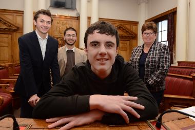  Lewis Hillis is pictured in the foreground with his deputy Yacub Ahmed and Cllrs Adam Ellison and Jane Carter