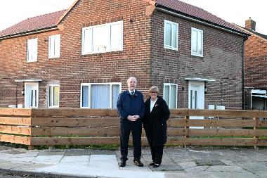 Cllrs Jim Foreman and Tracey Dixon at one of the newly-converted homes