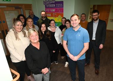 Councillor Liz McHugh and the Foxden team celebrate an outstanding Ofsted report. 