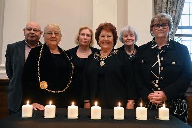 (LtR) Eric Joseph, the Mayor, South Shields MP Emma Lewell Buck, Mayoress, Margaret Gregg and South Tyneside Council Leader, Cllr Tracey Dixon 