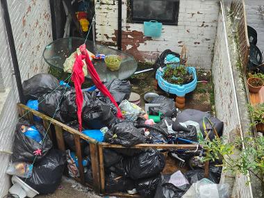 Waste dumped in Amanda Rossiter's back yard